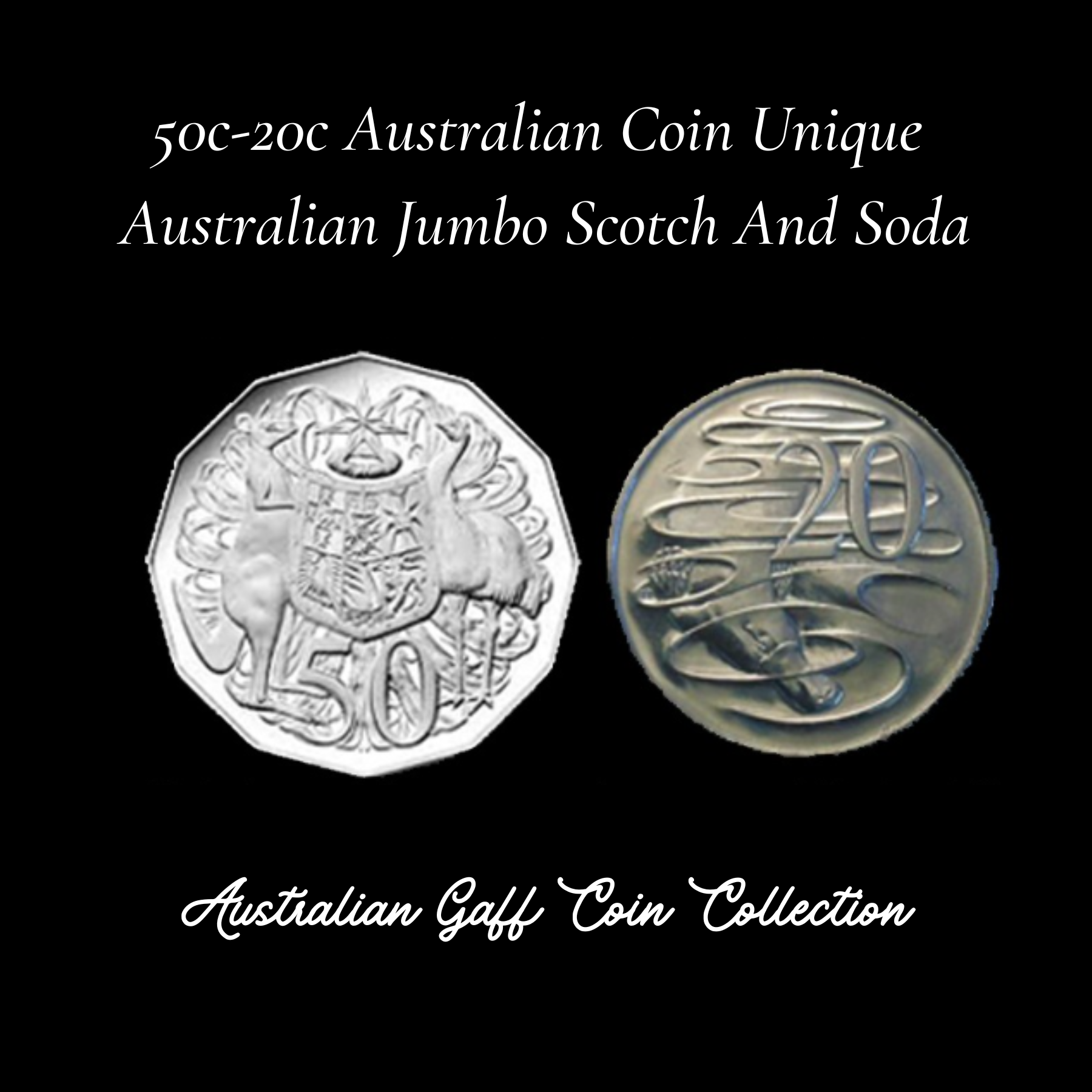 Coin Unique Australian 50c-20c